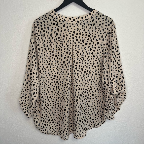 Lush Cream Cheetah Print Top – 3/4 Sleeve, Size 1X (Stitch Fix) - Picture 5 of 7